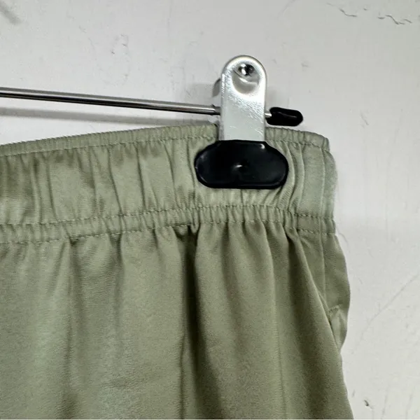 Uniqlo Sage Green Satin Wide Leg Pants Womens S Pull On Preppy Casual Tie Waist - Image 8