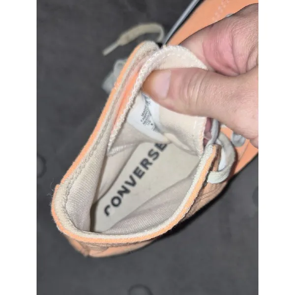 Converse Peach High Top Canvas Sneakers Platform Womens 8 - Image 7