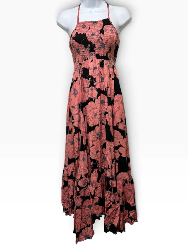 Free People Intimately Floral Halter Handkerchief Hem Maxi Dress Size XS - Image 2