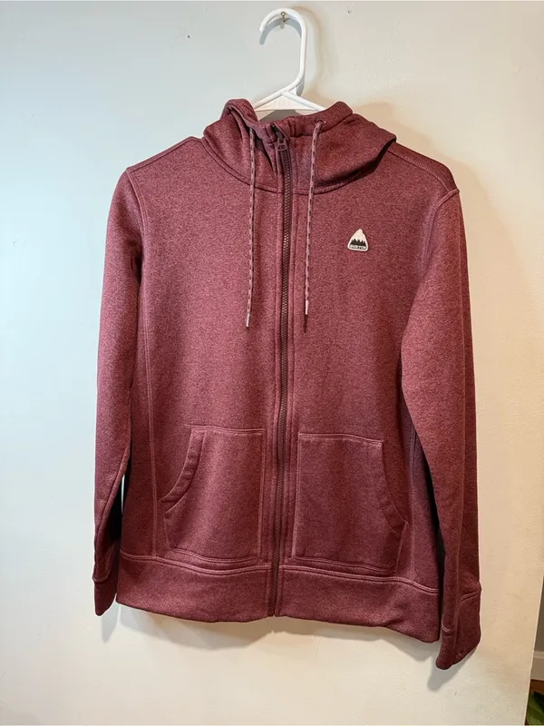 Burton Men's Full-Zip Hoodie in Burgundy - Image 10