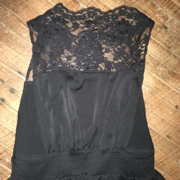 Free People S solid lace neck dress in black - Image 7