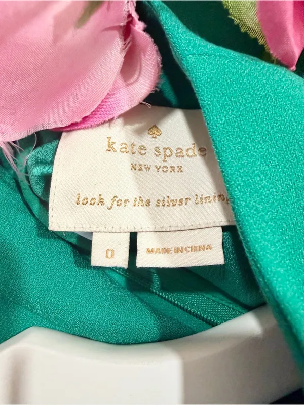 Kate Spade New York Green Ruffle Mock Neck Shift Dress Size 0 Preppy - Image 3