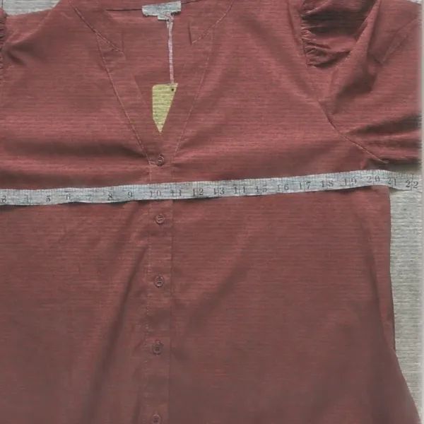 Entro Terracotta Rust Tiered Maxi Dress Long Sleeve V-Neck D19440 Large NEW - Image 2