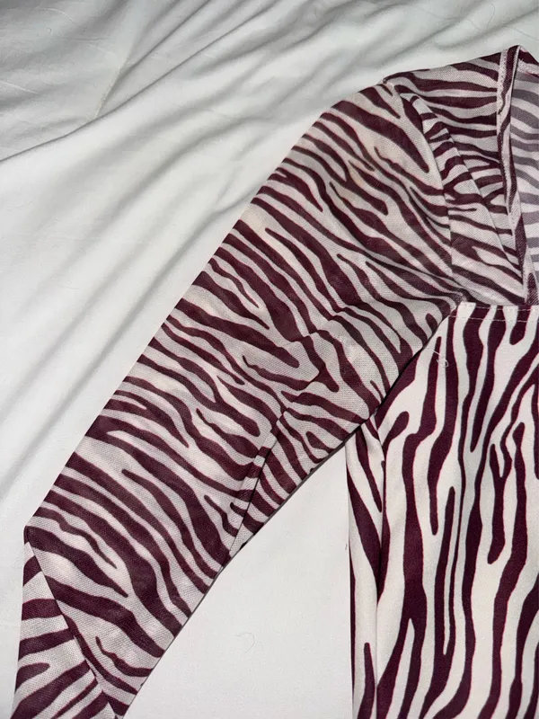 Nasty Gal Zebra Bodysuit - Image 4