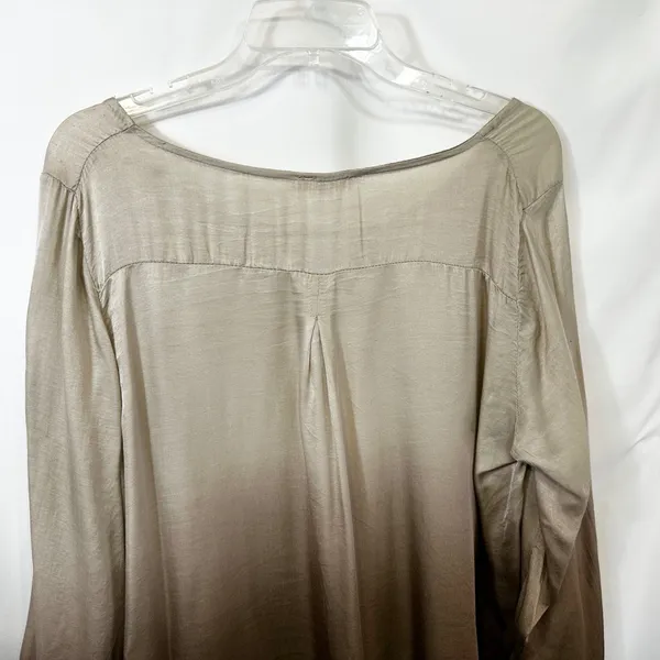 Prontomoda Giusy XL Top Ombre Silk Italy Quiet Luxury Old Money Dip Dye 1769‎ - Image 7