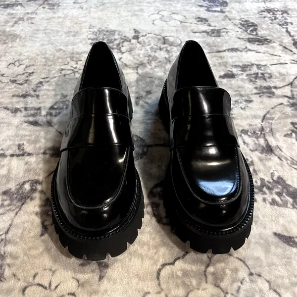 Tony Bianco Gisele Black Hi shine Lug Sole Loafer sz 38 - Image 7