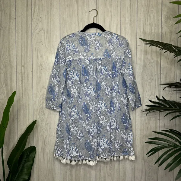 Roller Rabbit 100% Cotton Ugyen Leaves Serafina Tunic Coverup size S Small - Image 4