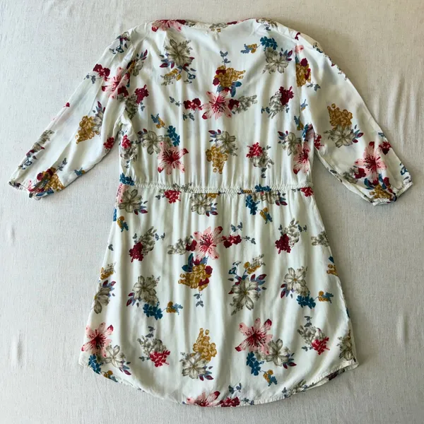 O'Neill floral boho peasant mini dress 3/4 sleeve‎ festival cottagecore medium - Image 6