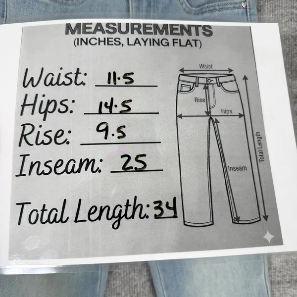 YMI Size-8 Girl Light Wash Butterfly Patchwork Flare Leg Jeans Distressed Frayed - Image 4