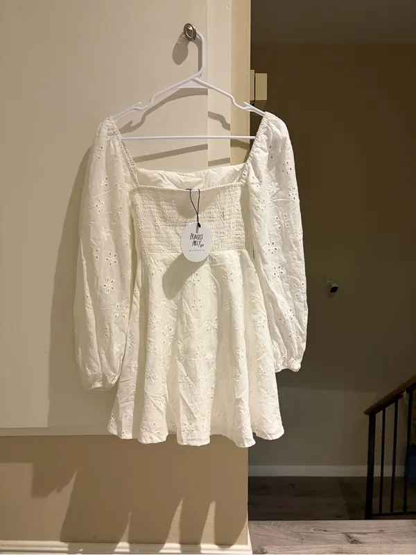 NWT princess Polly White cotton Eyelet Mini Dress,size 0 - Image 3