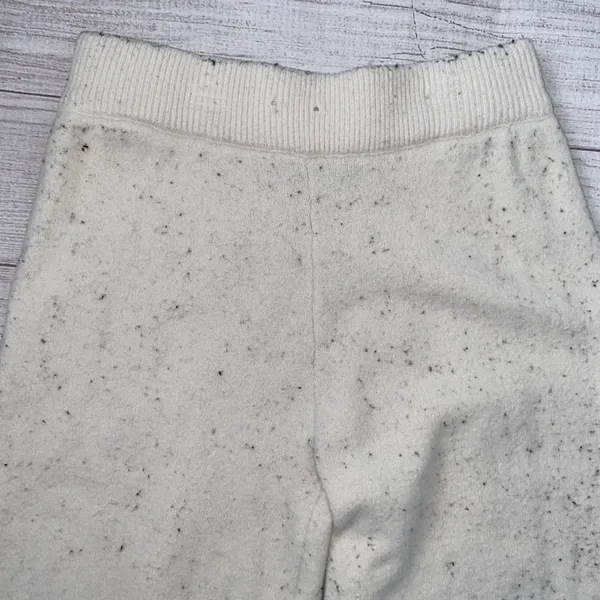 Cotton Candy LA pull on loungewear pants Cream color with grey/black accents - Image 5