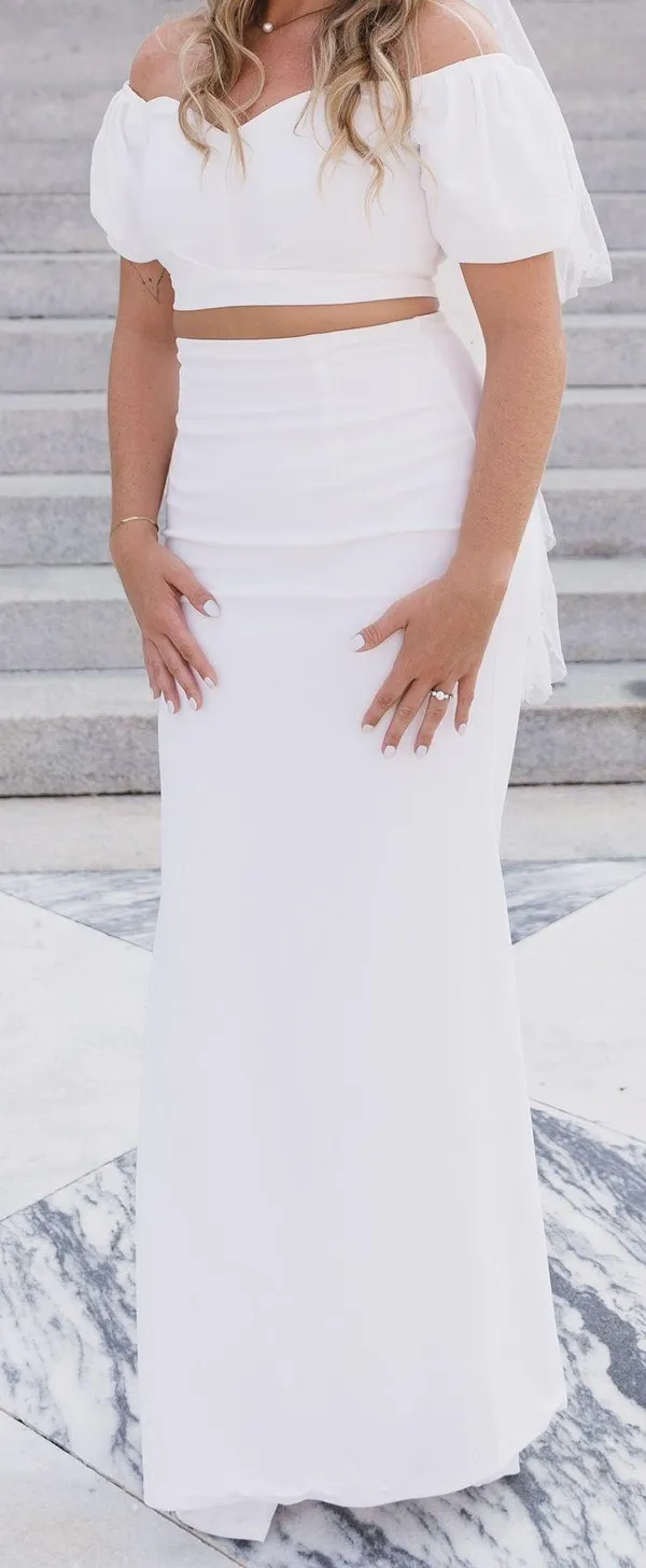 Lulus Two Piece White Dress Set - Image 3