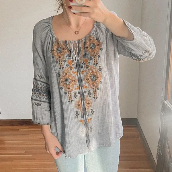 Johnny Was Amika Peasant Blouse Size S - Image 2