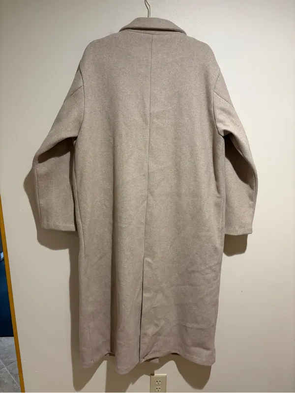 Baltic Born Anderson Double Breasted Long Coat Natural Size M/L - Image 13