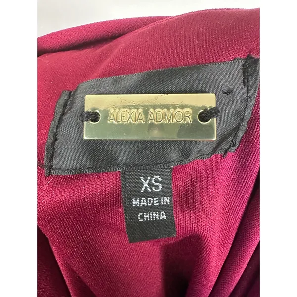 Alexia Admor Olivia Draped Shoulder Sheath Dress Women XS plum Cocktail Chic - Image 7