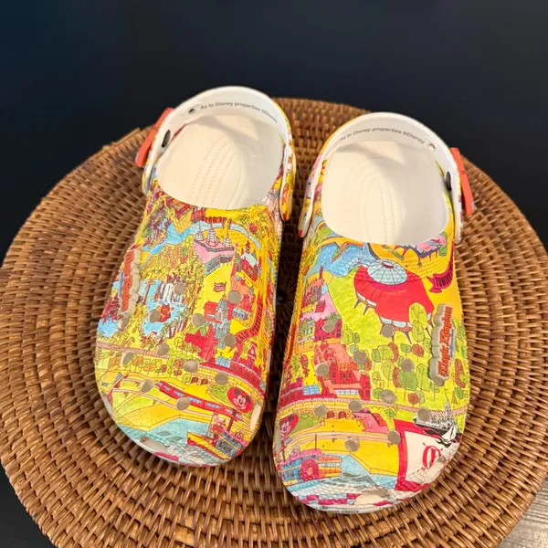 Walt Disney World Magic kingdom map crocs‎ size 9 women’s; 7 men’s - Image 5