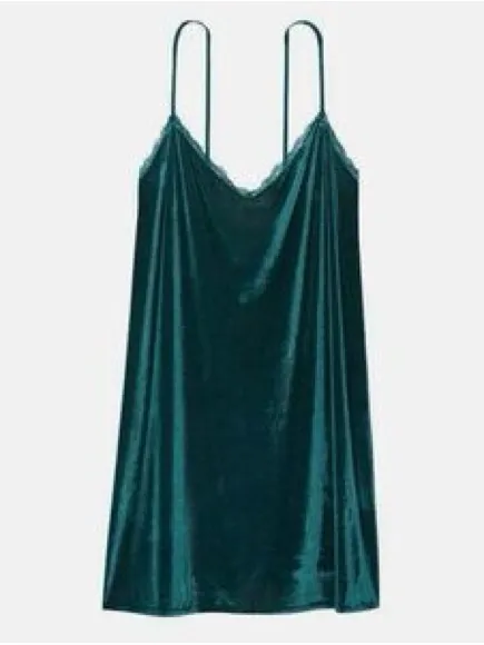 Victoria's Secret Emerald Victoria Secret Velvet Slip Dress - Spaghetti Strap - Image 9