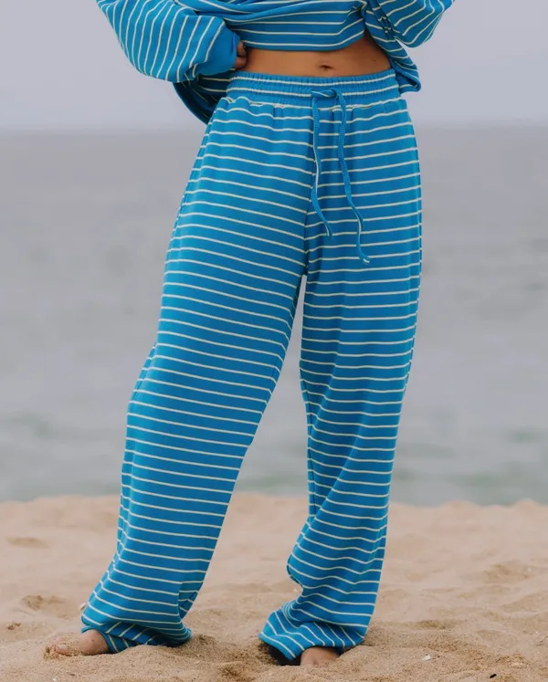 Daily Drills Malibu & Lemonade Stripe Relaxed Sweatpants - Image 4