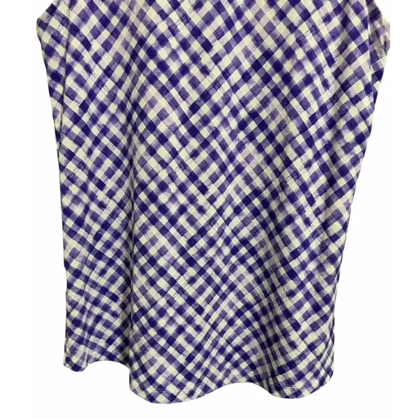 Ibkul Gingham Sleeveless Polo Lavender/White Golf Tennis Women'S‎ Size Small - Image 6