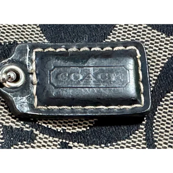Vintage Y2K COACH Signature Logo Canvas Leather Mini Wristlet Wallet Clutch - Image 8