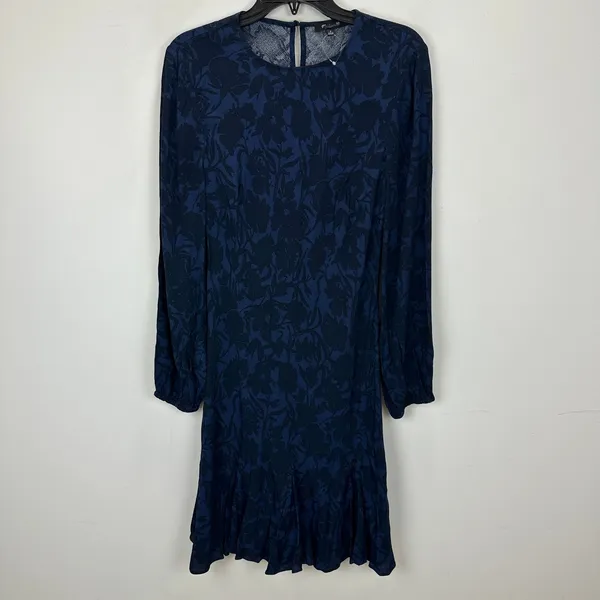 NEW Madewell Puff Sleeve Flare Mini Dress Alexis Floral Navy Viscose US 8 - Image 7