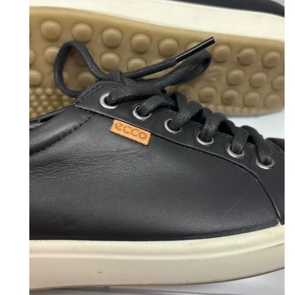ECCO Soft 7 Sneaker Womens 40 Black Excellent Leather Lace-Up Low Top - Image 9