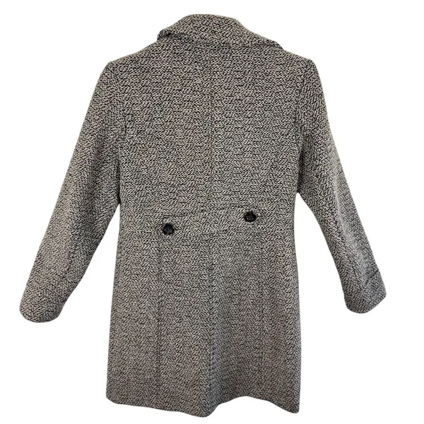 Giacca‎ Wool Blend Tan Brown Long Length Collared Tweed Pea Coat Size M+ - Image 2