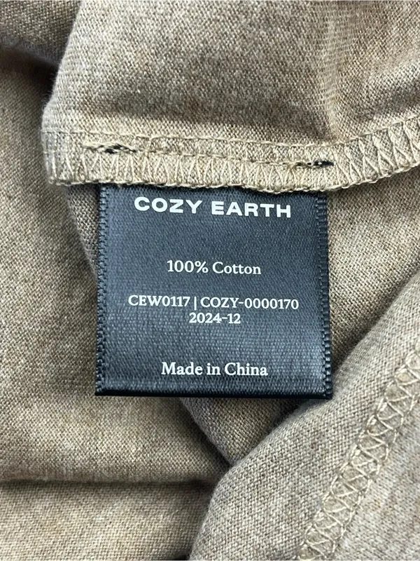 Cozy Earth Women’s All Day Tee Tan Beech Heather Large Short Sleeve Shirt NEW - Image 5