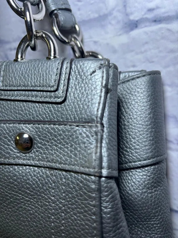 Coach Vintage Penelope Silver Leather Carryall Tote Bag Satchel F16531 - Image 16