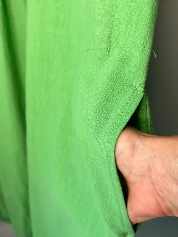 Ces Femme "Take It Easy" Cotton Gauze Babydoll Vibrant Kelly Green Oversize S - Image 5