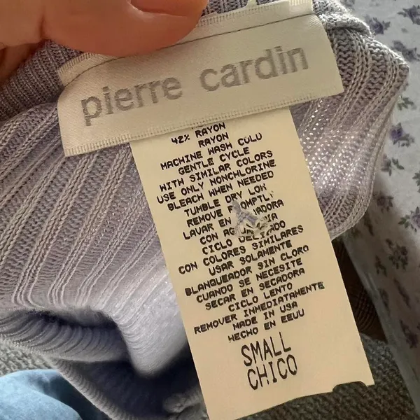 Pierre Cardin Baby Blue Rib Knit Nwt Cardigan - Image 6