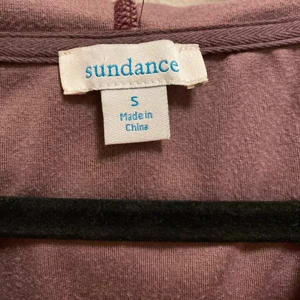 Sundance Aurora Purple Velour Drawstring Hoodie Size Small - Image 6