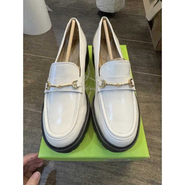 Sam Edelman‎ Tully lugged platform loafers White Shiny Size 9M Equestrian Bit - Image 4