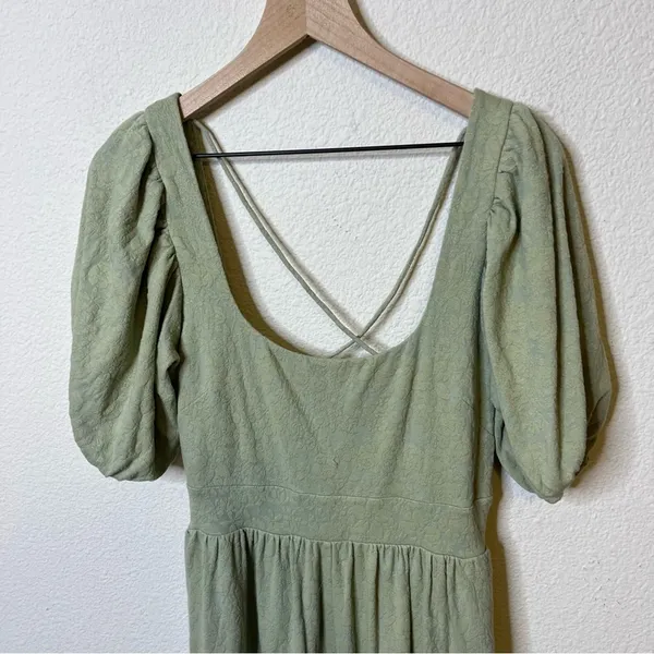 Free People Knit Jumpsuit Romper Onesie Green Aloe Wash Womens‎ Size L - Image 4