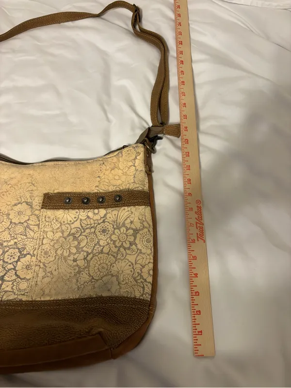 👜 Myra Bag Floral Canvas & Faux Leather Crossbody Shoulder Bag Boho Western - Image 4