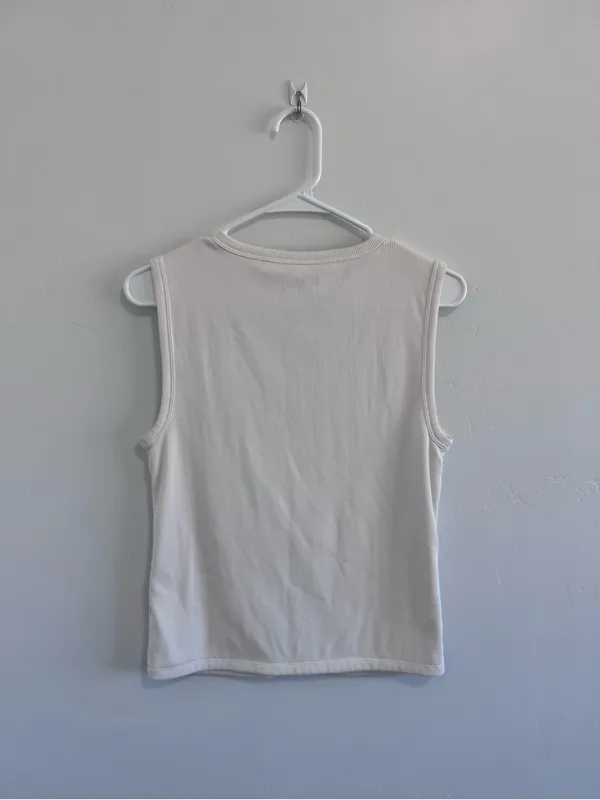 Abercrombie and Fitch Ribbed Button Up Tanktop Small - Image 3
