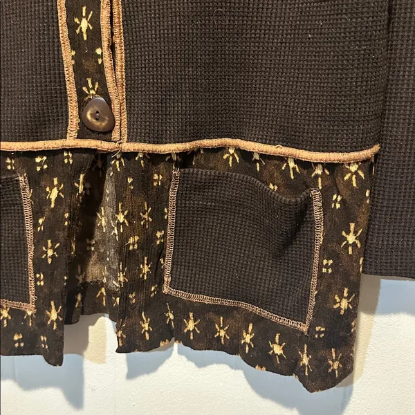 Vintage‎ patchwork cardigan size S Brown - Image 2