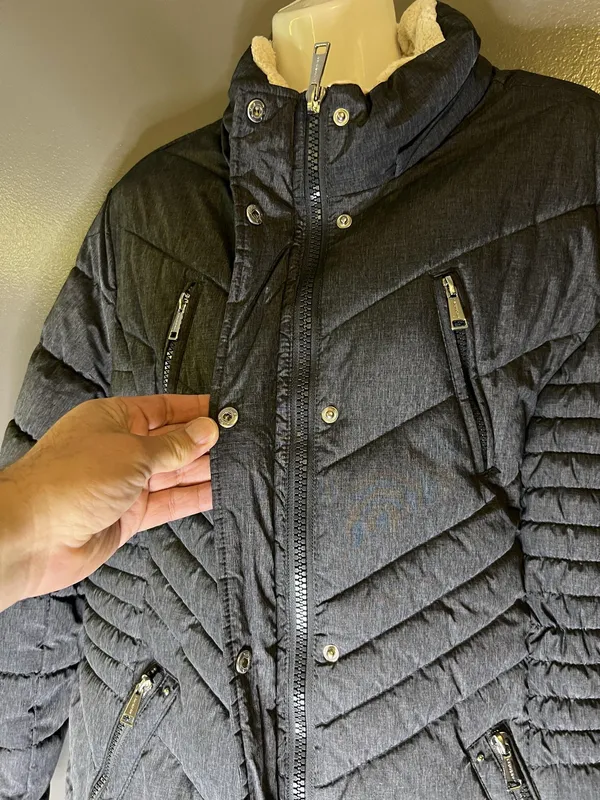 Laundry By Shelli Segal Coat Womens XL Gray Puffer Quilted Zip Hooded Jacket - Image 6
