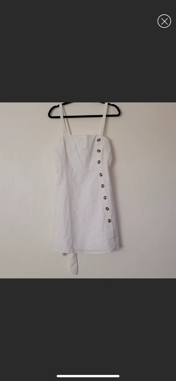 Lulus NWT  Louetta White Button-Down Mini Dress -L - Image 5