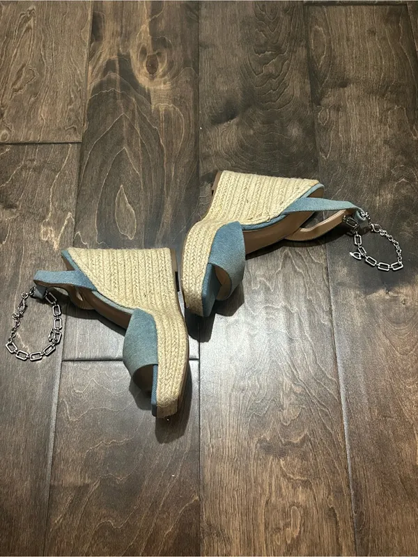 Thalia Sodi Caden Denim‎ Wedge Sandals - Image 4