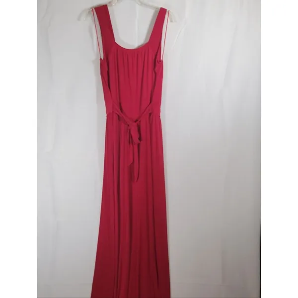 Elegant Red Halter Sleeveless Maxi Dress with Decorative Waist Buckle, NWT - Image 7