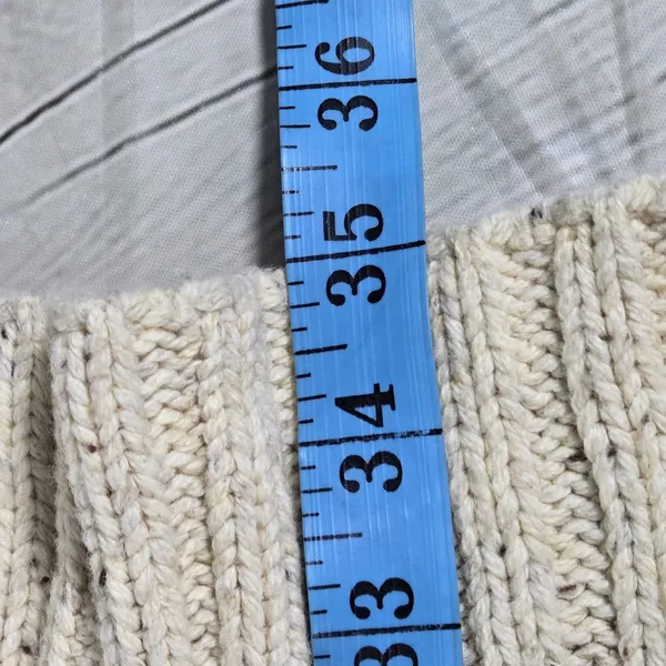 Ann Taylor LOFT Cream Cable Knit Long Sleeveless Cardigan‎ Vest Belted Medium - Image 8