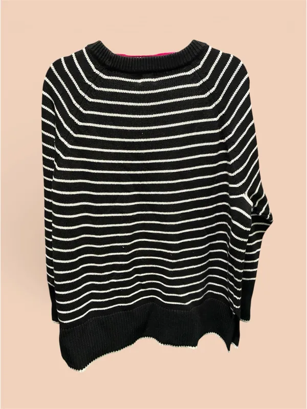 a new day Black and White Striped Crew Neck Sweater - Image 2