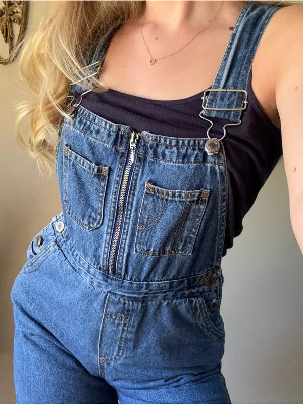 Northcrest Dark Blue Denim Overalls with Front Zip - Image 7