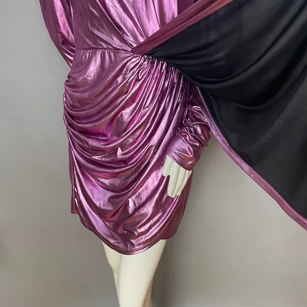 NWT Elliatt Avalee Cocktail Dress Metallic Sheen Long Sleeve Drape Skirt Party‎ - Image 8
