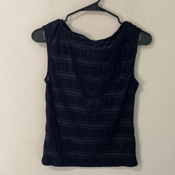 New Reformation Dusk Sheer Stripe Knit Top Black Size Small - Image 3