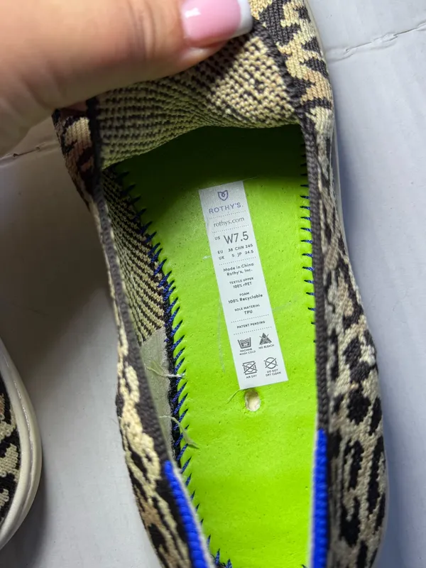 Rothys The Original Slip On Sneakers in Leopard Cat - Image 4