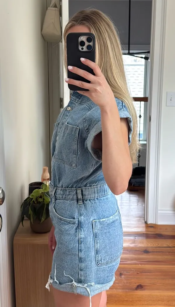 ZARA Denim Romper Short - Image 3