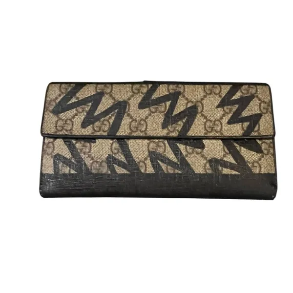 Gucci continental wallet lightning bolt in Navy w/COA vintage Rare - Image 2