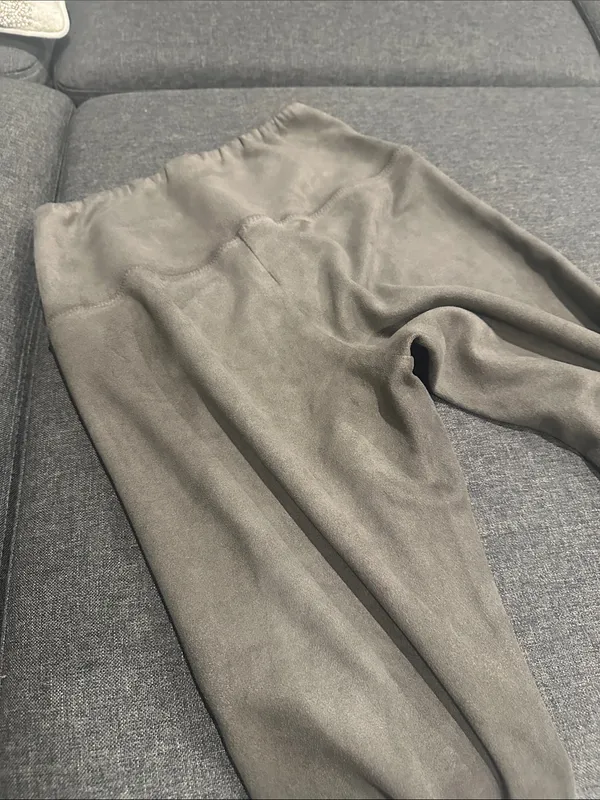 Wilfred Free Daria Faux-Suede‎ Charcoal Leggings size small - Image 7